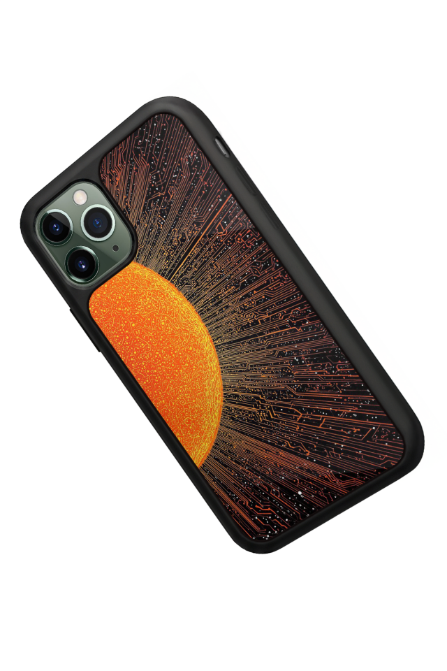 iPhone 11 Pro Max Uyumlu Güneş Tasarımlı Glossy Premium Kılıf