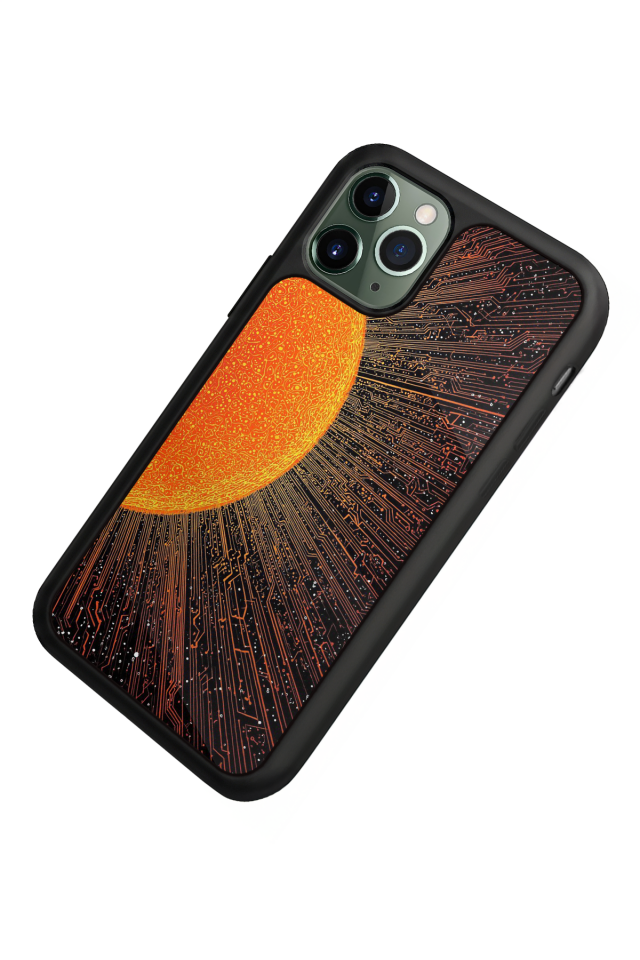 iPhone 11 Pro Max Uyumlu Güneş Tasarımlı Glossy Premium Kılıf