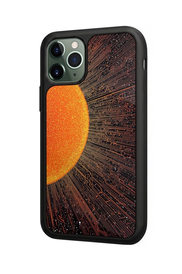 iPhone 11 Pro Max Uyumlu Güneş Tasarımlı Glossy Premium Kılıf