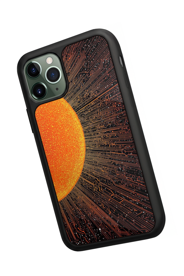 iPhone 11 Pro Max Uyumlu Güneş Tasarımlı Glossy Premium Kılıf