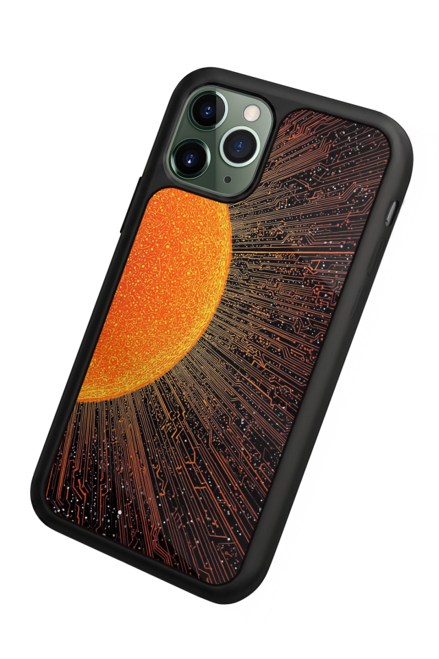 iPhone 11 Pro Max Uyumlu Güneş Tasarımlı Glossy Premium Kılıf