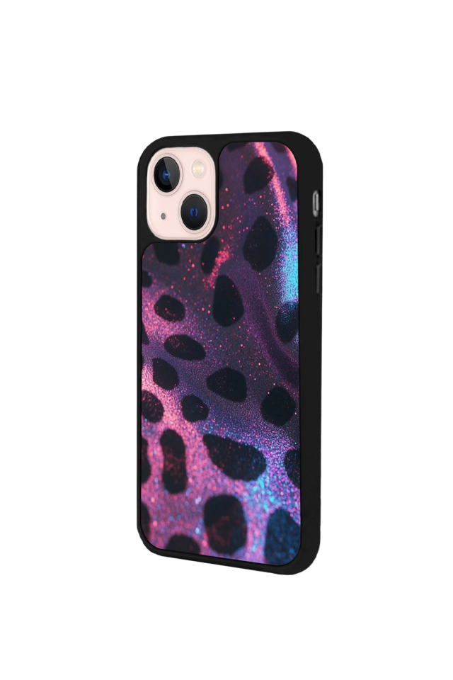 iPhone 15 Plus Uyumlu Hologram Leopar Tasarımlı Glossy Premium Kılıf