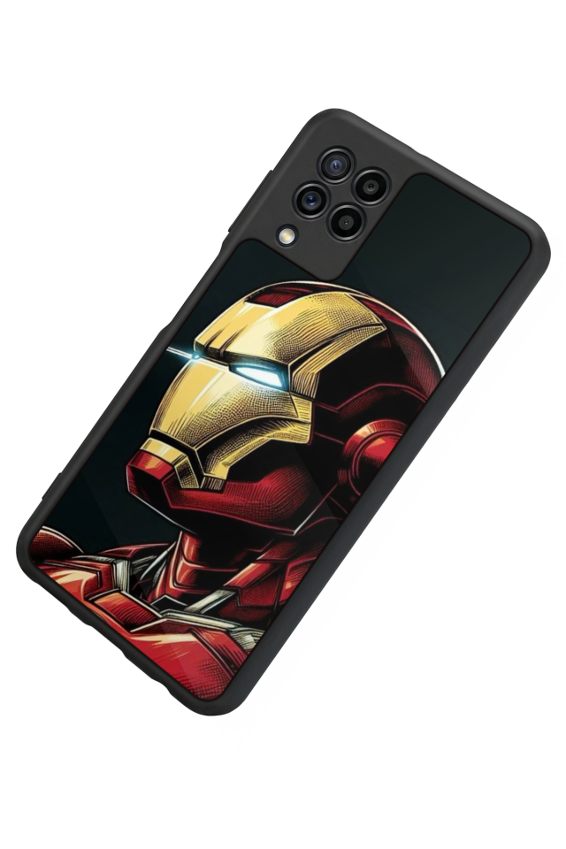Samsung Galaxy M32 Uyumlu  Iron Man ( Demir Adam ) Tasarımlı Glossy Premium Kılıf