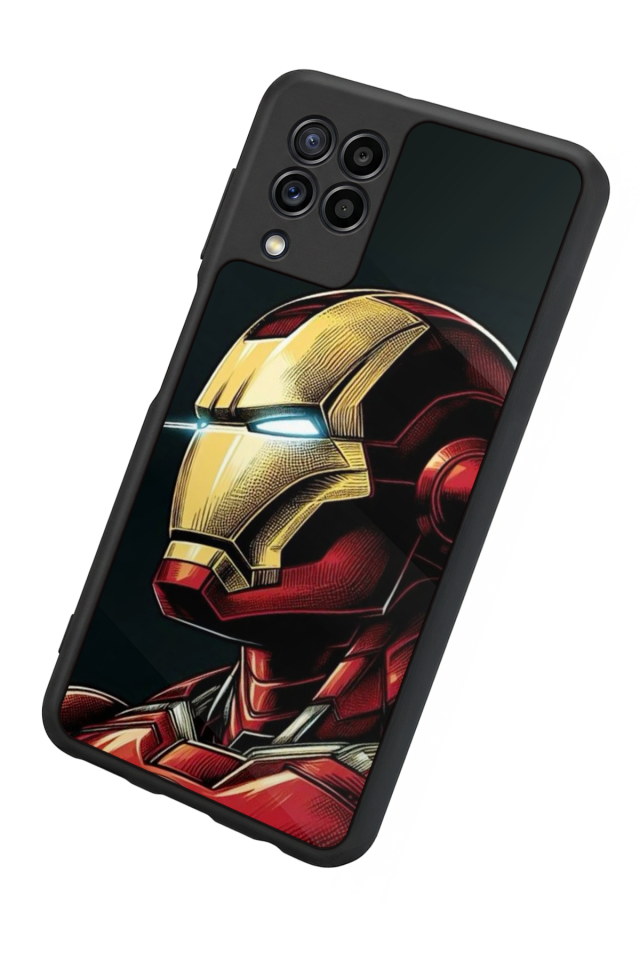 Samsung Galaxy M32 Uyumlu  Iron Man ( Demir Adam ) Tasarımlı Glossy Premium Kılıf