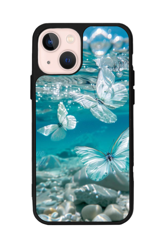 iPhone 13 Mini Uyumlu Kelebek Tasarımlı Glossy Premium Kılıf