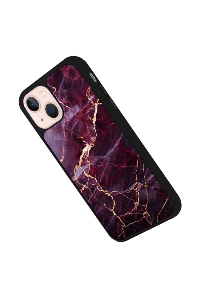 iPhone 14 Plus Uyumlu Mermer Marble Tasarımlı Glossy Premium Kılıf