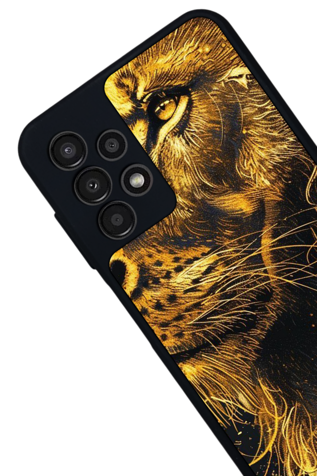 Samsung Galaxy A13 Uyumlu Aslan Tasarımlı Glossy Premium Kılıf