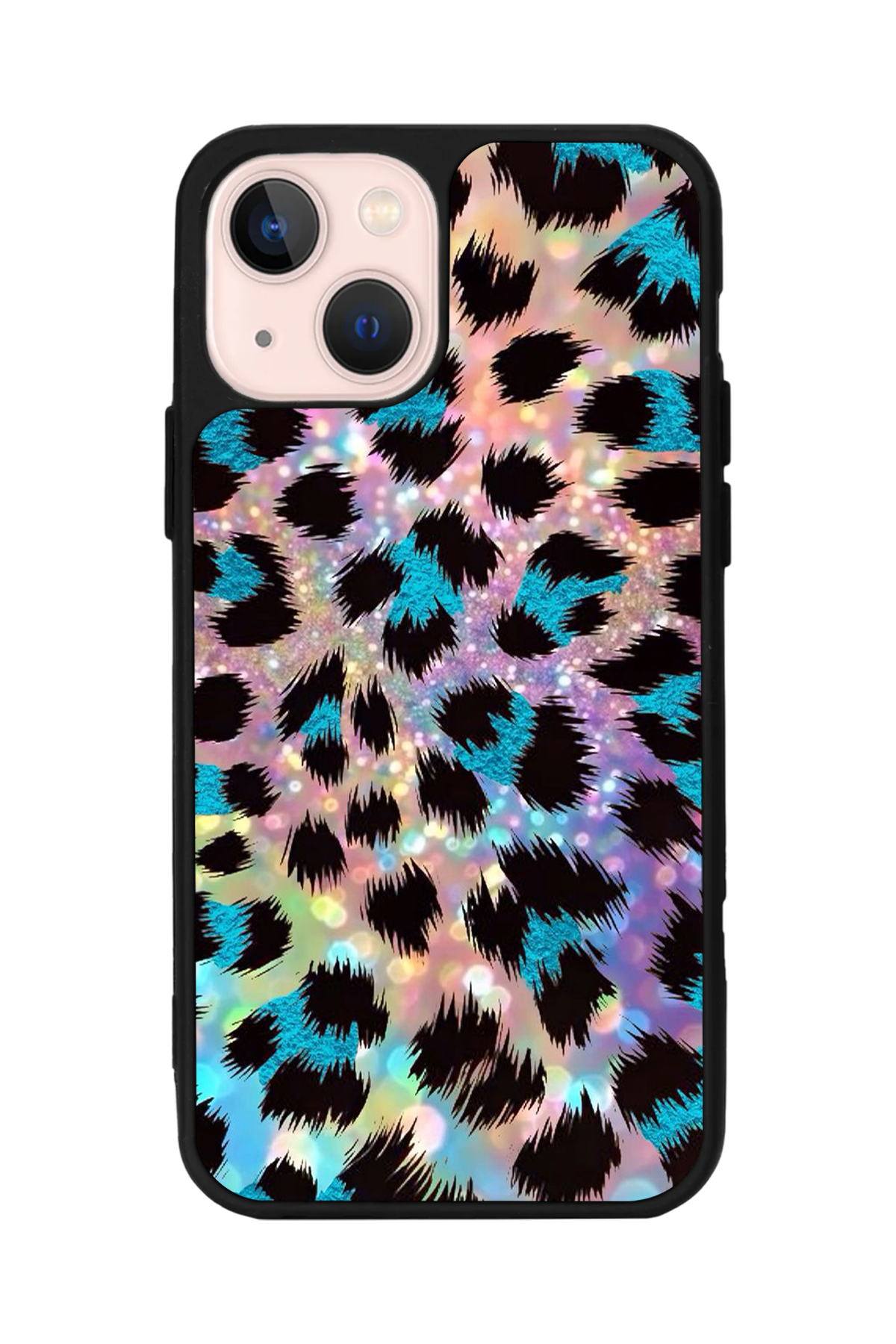 iPhone 15 Plus Uyumlu Hologram Leopar Tasarımlı Glossy Premium Kılıf