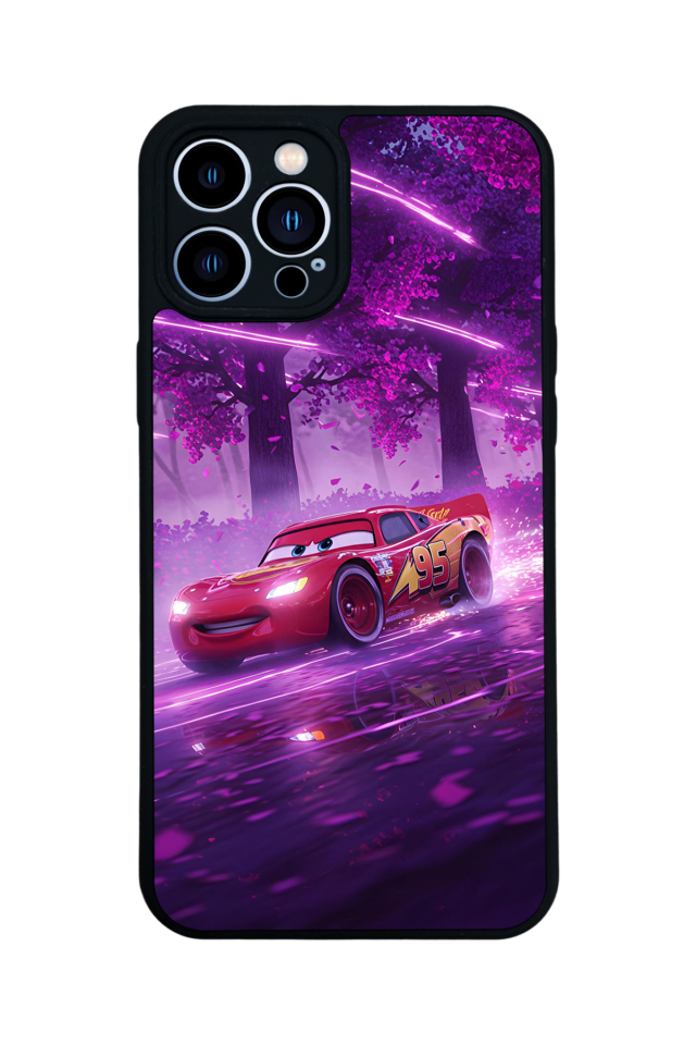 iPhone 12 Pro Max Uyumlu Şimsek McQueen Tasarımlı Glossy Premium Kılıf