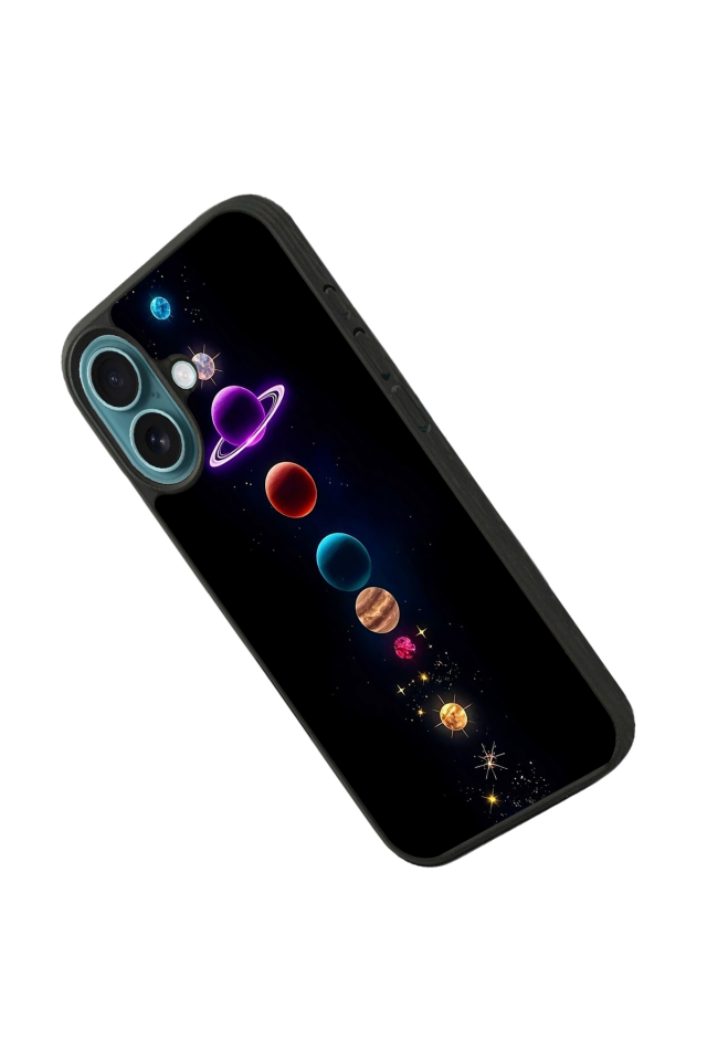 iPhone 16 Uyumlu Uzay Tasarımlı Glossy Premium Kılıf