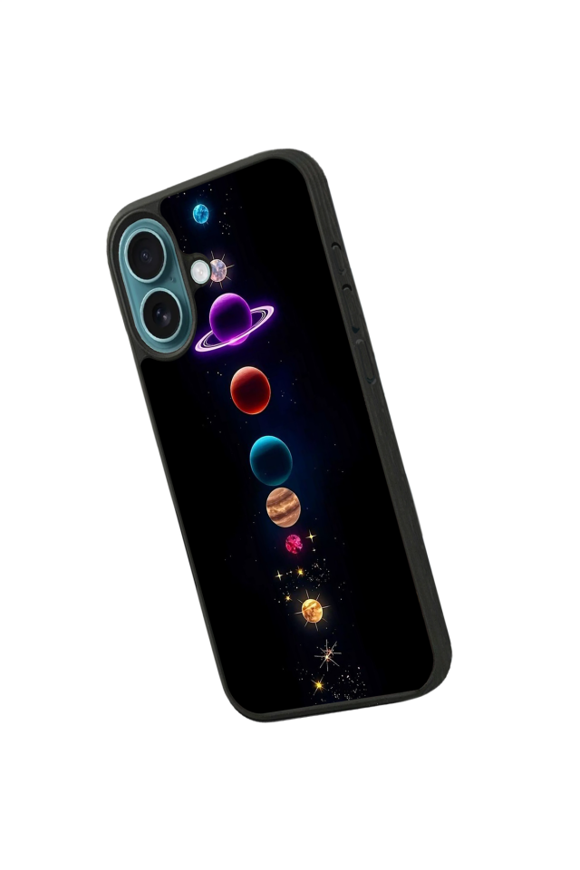 iPhone 16 Uyumlu Uzay Tasarımlı Glossy Premium Kılıf