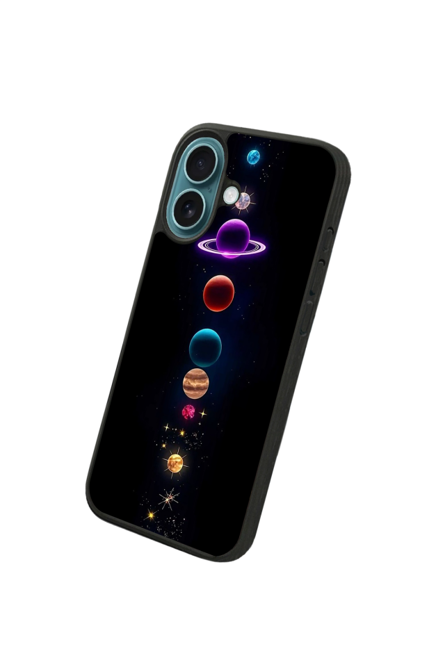 iPhone 16 Uyumlu Uzay Tasarımlı Glossy Premium Kılıf