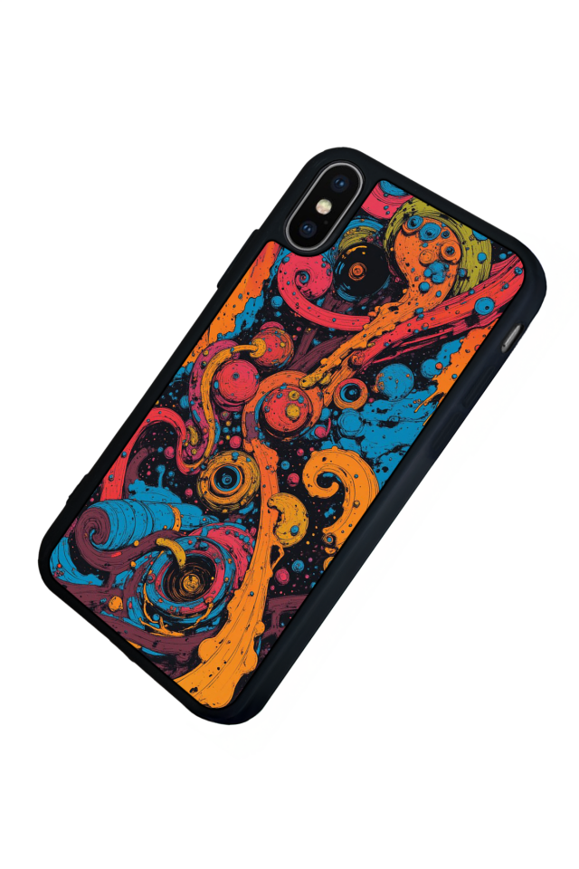 iPhone XS Max Uyumlu Abstract Tasarımlı Glossy Premium Kılıf