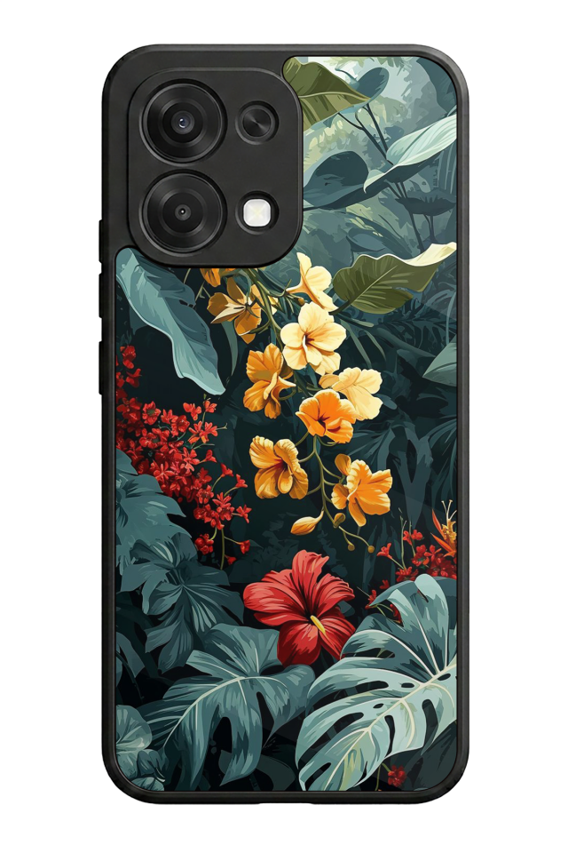 Oppo A6 Pro Uyumlu Botanik Tasarımlı Glossy Premium Kılıf