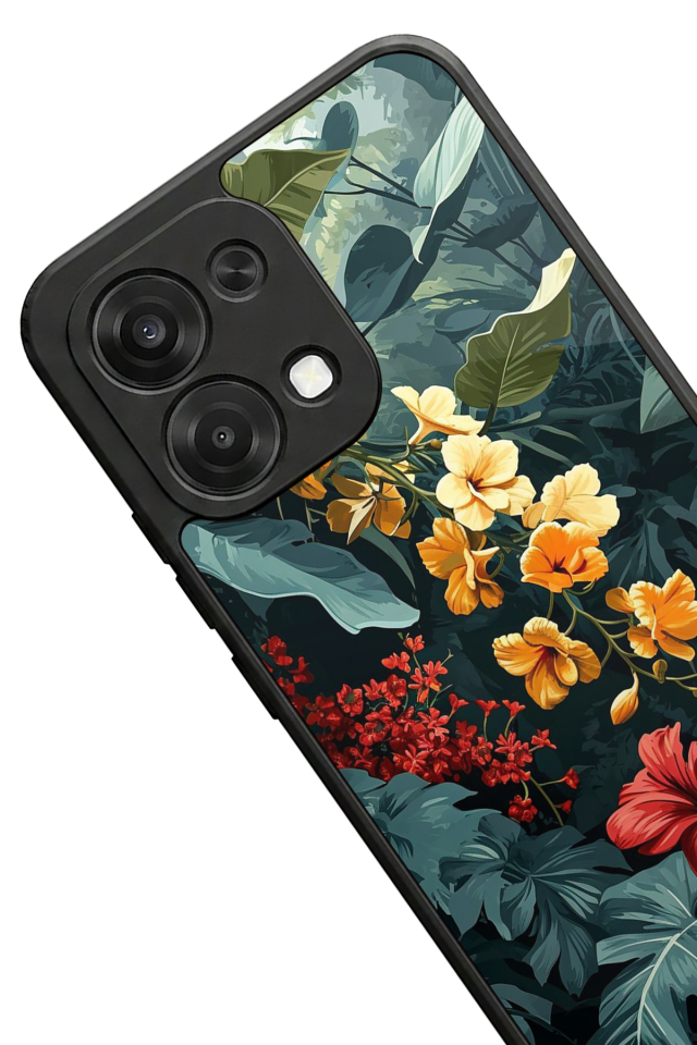 Oppo A6 Pro Uyumlu Botanik Tasarımlı Glossy Premium Kılıf