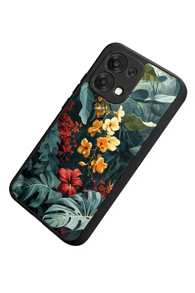 Oppo A6 Pro Uyumlu Botanik Tasarımlı Glossy Premium Kılıf