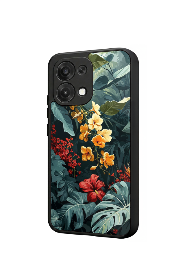Oppo A6 Pro Uyumlu Botanik Tasarımlı Glossy Premium Kılıf
