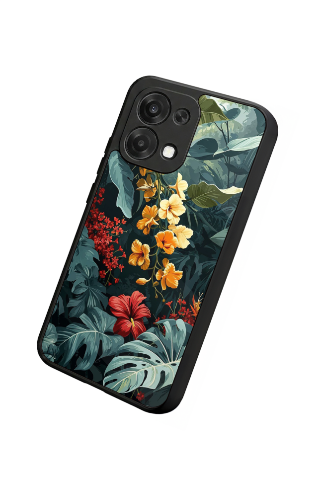 Oppo A6 Pro Uyumlu Botanik Tasarımlı Glossy Premium Kılıf