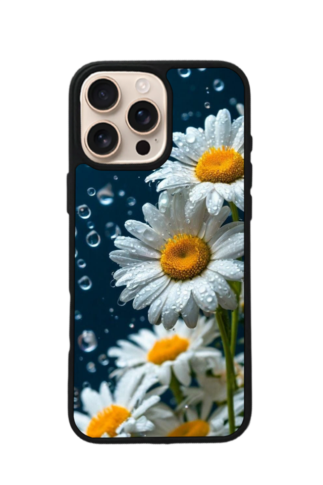 iPhone 16 Pro Uyumlu Cicek Tasarımlı Glossy Premium Kılıf