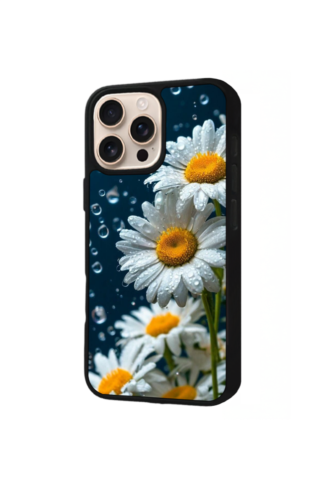iPhone 16 Pro Uyumlu Cicek Tasarımlı Glossy Premium Kılıf