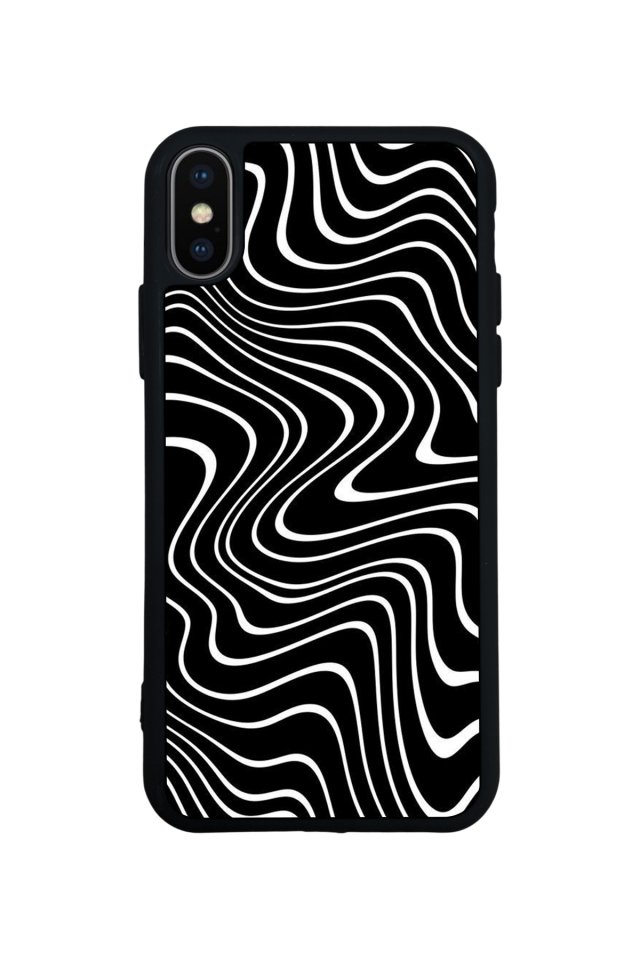 iPhone X/ XS Uyumlu Çizgi Sanatı Tasarımlı Glossy Premium Kılıf