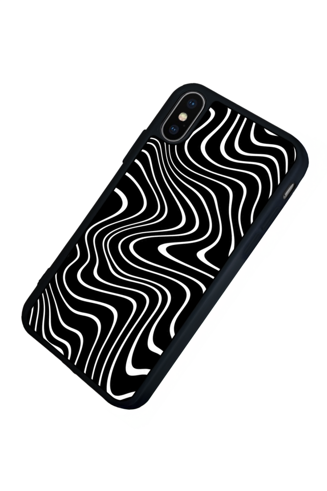 iPhone X/ XS Uyumlu Çizgi Sanatı Tasarımlı Glossy Premium Kılıf