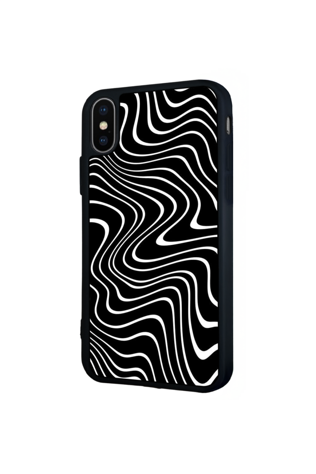 iPhone X/ XS Uyumlu Çizgi Sanatı Tasarımlı Glossy Premium Kılıf