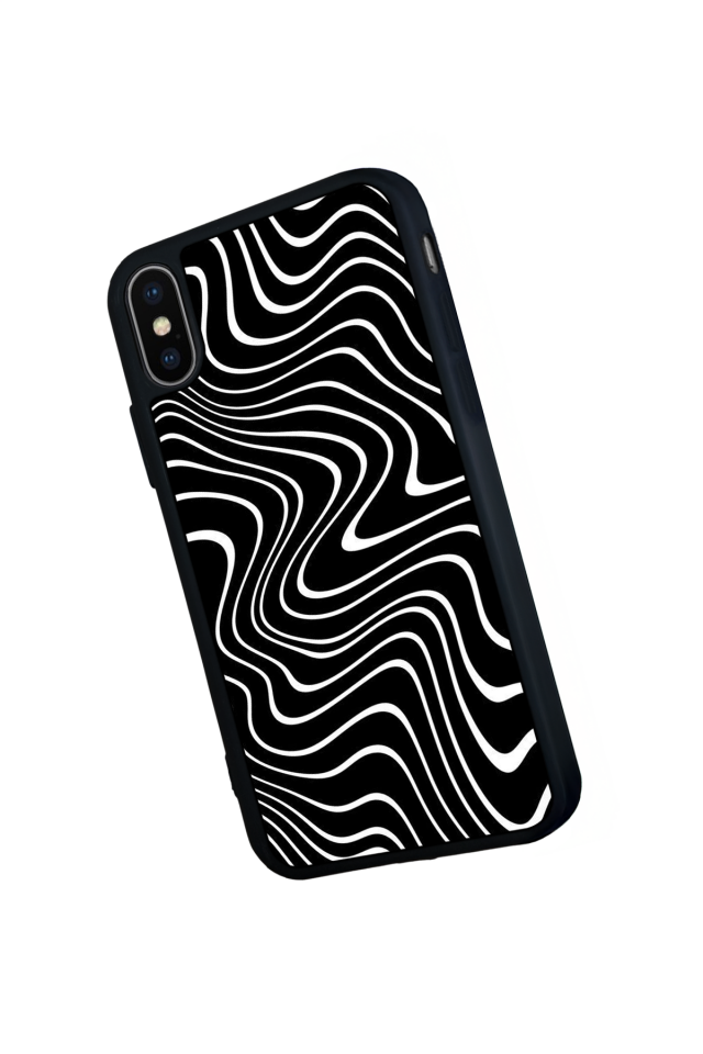 iPhone X/ XS Uyumlu Çizgi Sanatı Tasarımlı Glossy Premium Kılıf