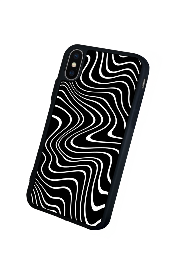 iPhone X/ XS Uyumlu Çizgi Sanatı Tasarımlı Glossy Premium Kılıf