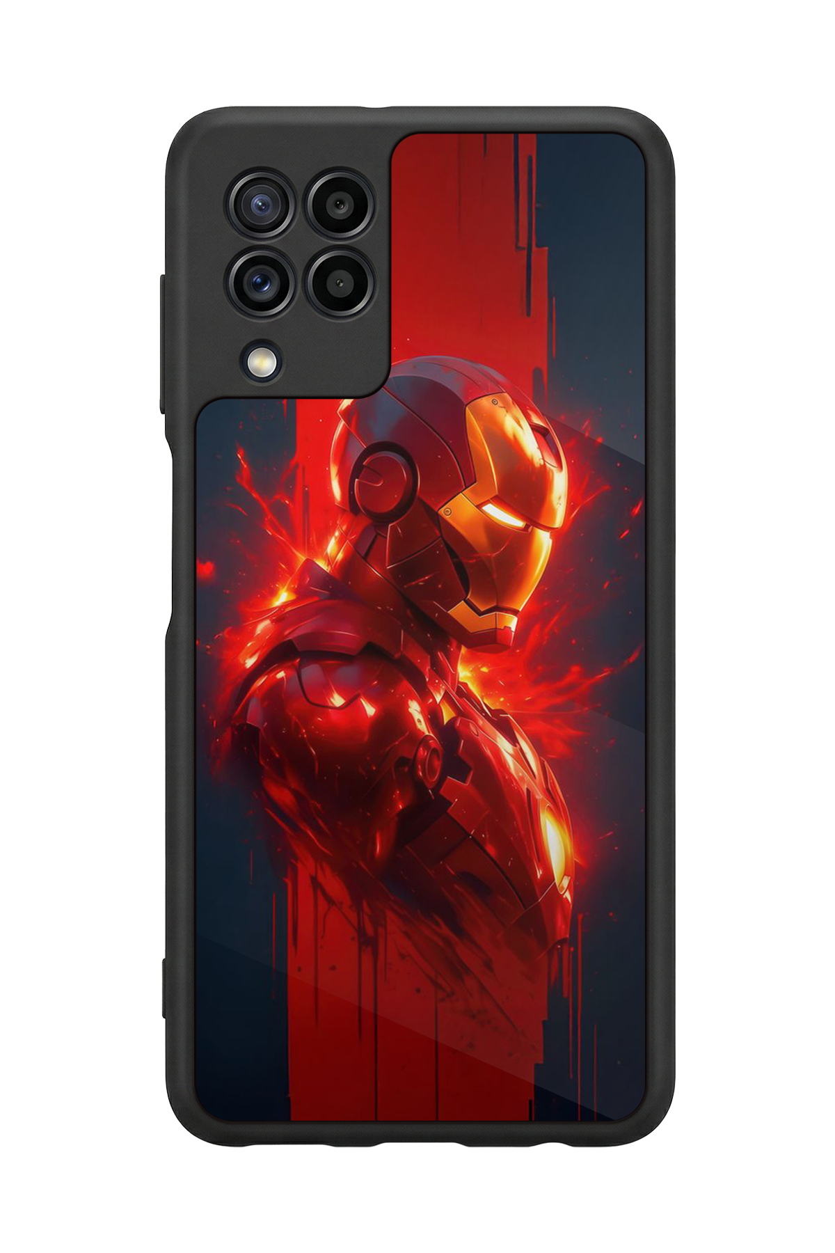 Samsung Galaxy M32 Uyumlu  Iron Man ( Demir Adam ) Tasarımlı Glossy Premium Kılıf