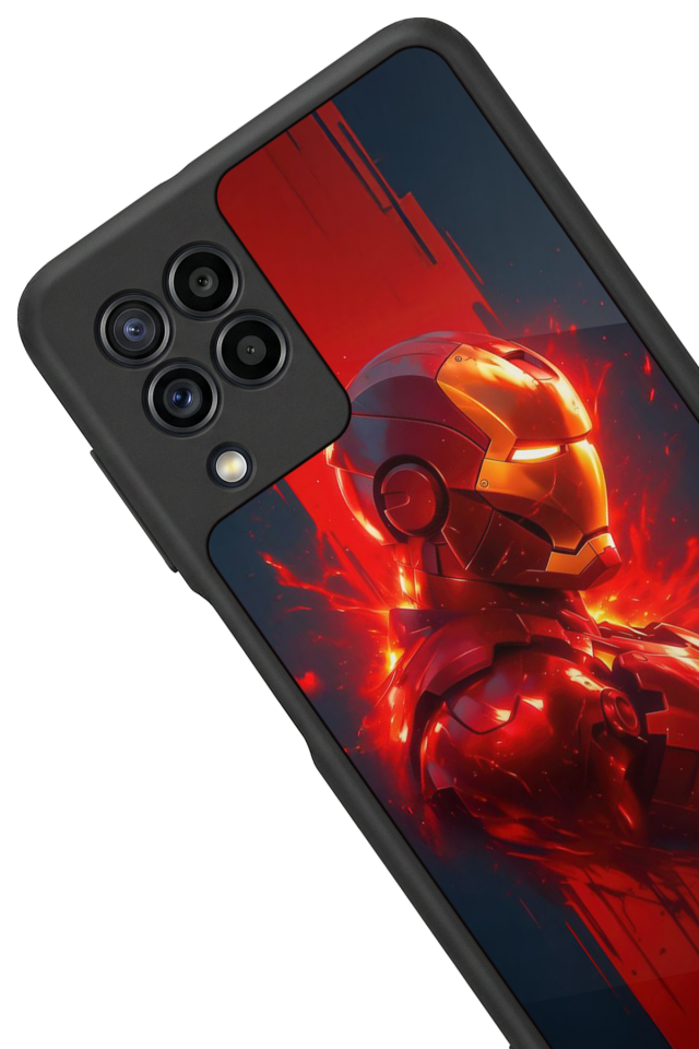 Samsung Galaxy M32 Uyumlu  Iron Man ( Demir Adam ) Tasarımlı Glossy Premium Kılıf