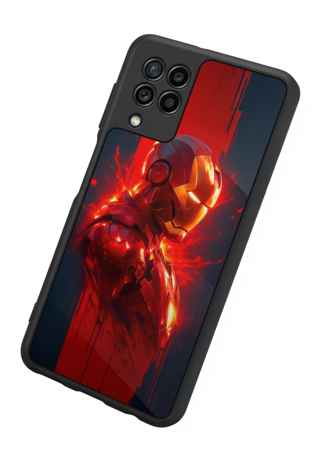 Samsung Galaxy M32 Uyumlu  Iron Man ( Demir Adam ) Tasarımlı Glossy Premium Kılıf