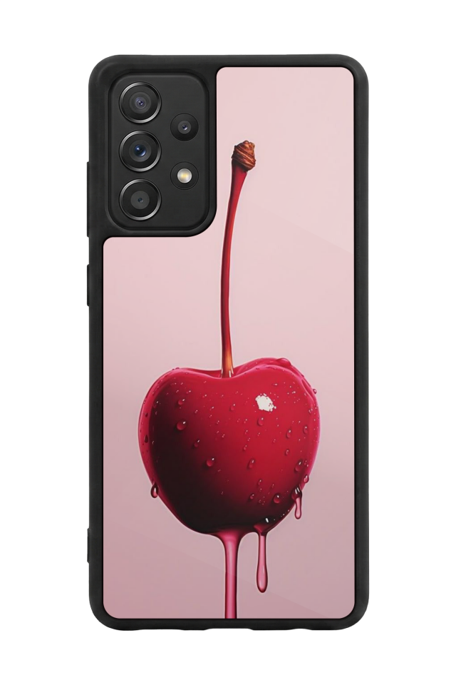 Samsung Galaxy A72 Uyumlu Kiraz Tasarımlı Glossy Premium Kılıf