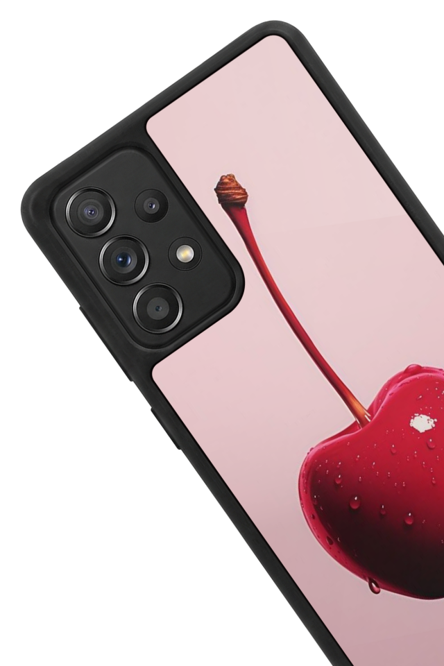 Samsung Galaxy A72 Uyumlu Kiraz Tasarımlı Glossy Premium Kılıf