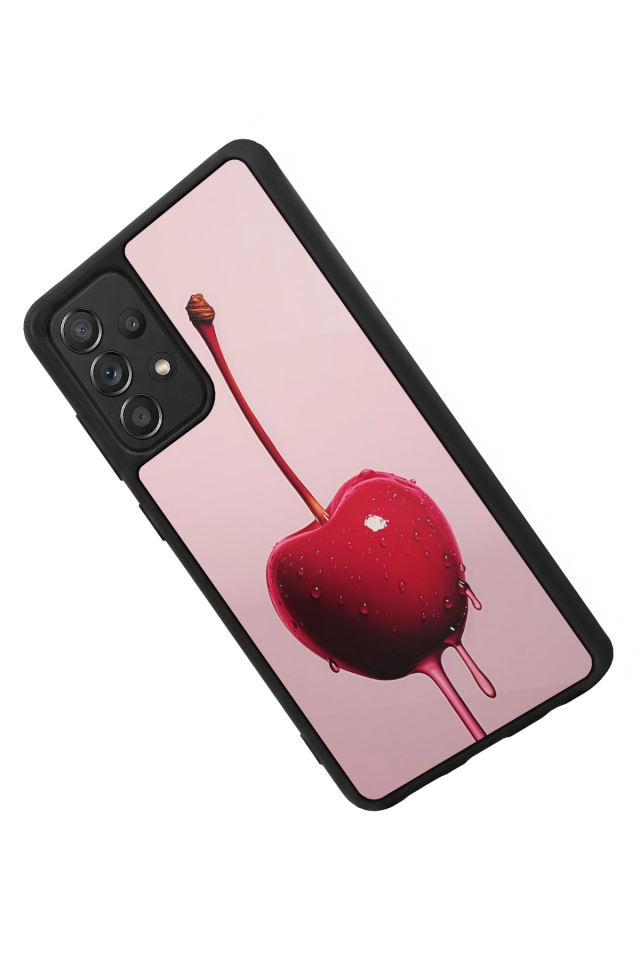 Samsung Galaxy A72 Uyumlu Kiraz Tasarımlı Glossy Premium Kılıf