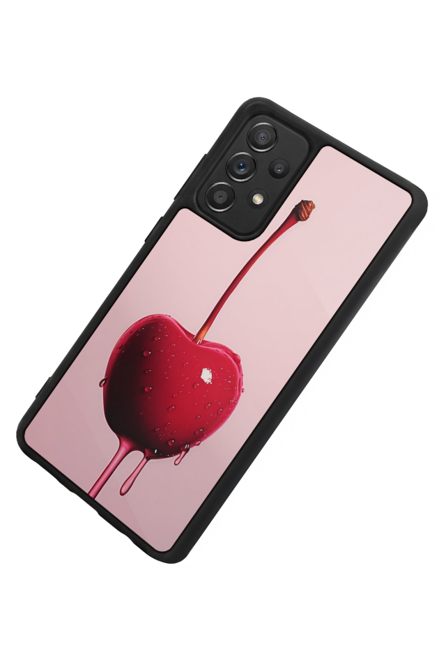 Samsung Galaxy A72 Uyumlu Kiraz Tasarımlı Glossy Premium Kılıf