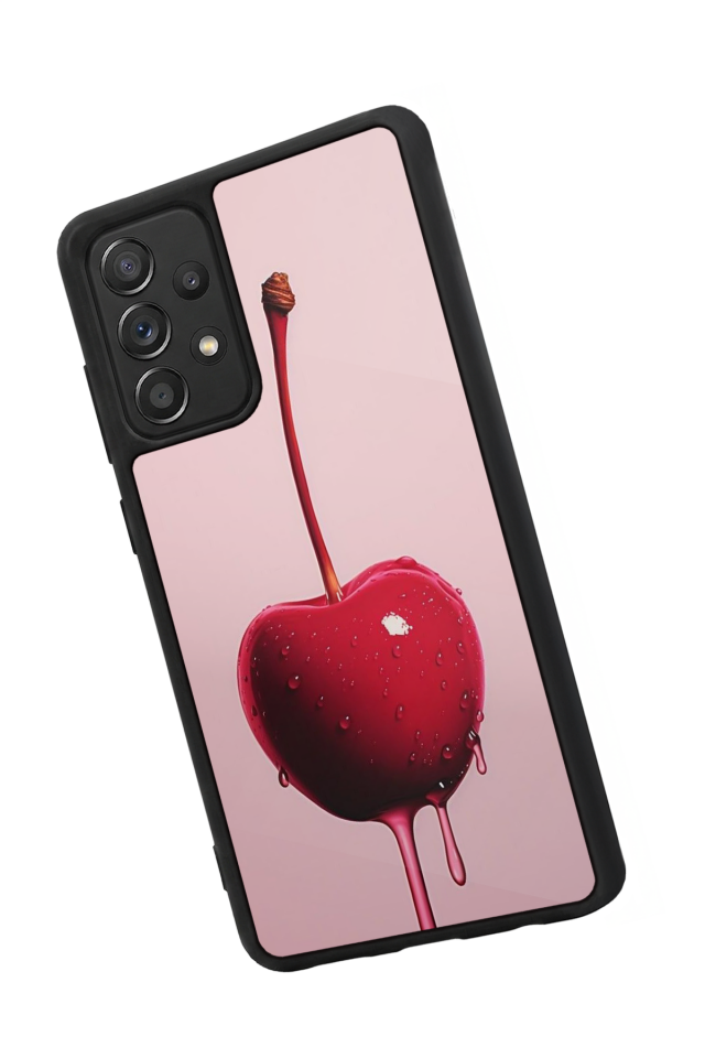 Samsung Galaxy A72 Uyumlu Kiraz Tasarımlı Glossy Premium Kılıf