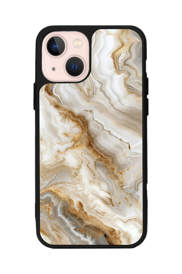 iPhone 14 Plus Uyumlu Mermer Marble Tasarımlı Glossy Premium Kılıf