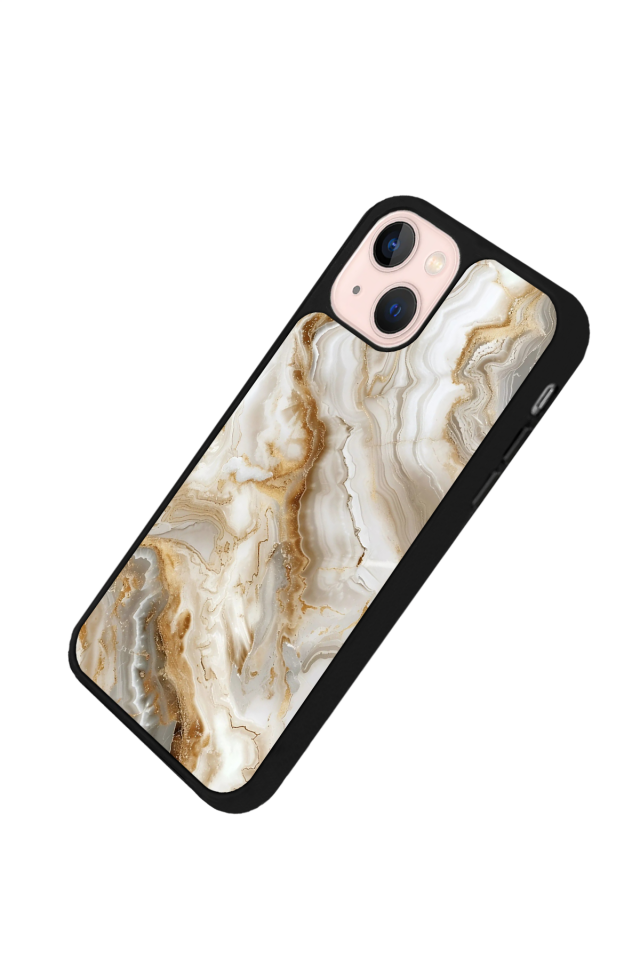 iPhone 14 Plus Uyumlu Mermer Marble Tasarımlı Glossy Premium Kılıf