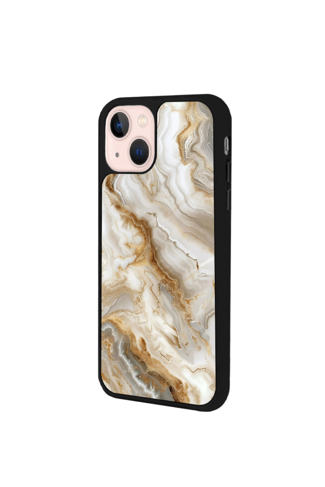 iPhone 14 Plus Uyumlu Mermer Marble Tasarımlı Glossy Premium Kılıf