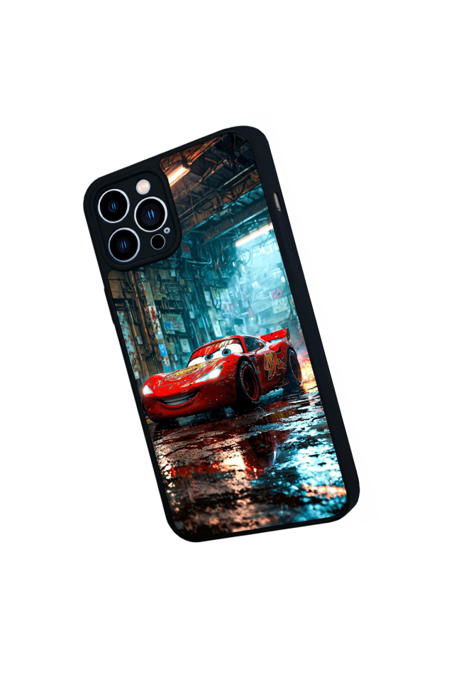 iPhone 12 Pro Max Uyumlu Şimsek McQueen Tasarımlı Glossy Premium Kılıf