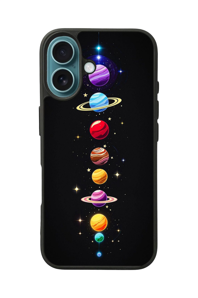 iPhone 16 Uyumlu Uzay Tasarımlı Glossy Premium Kılıf