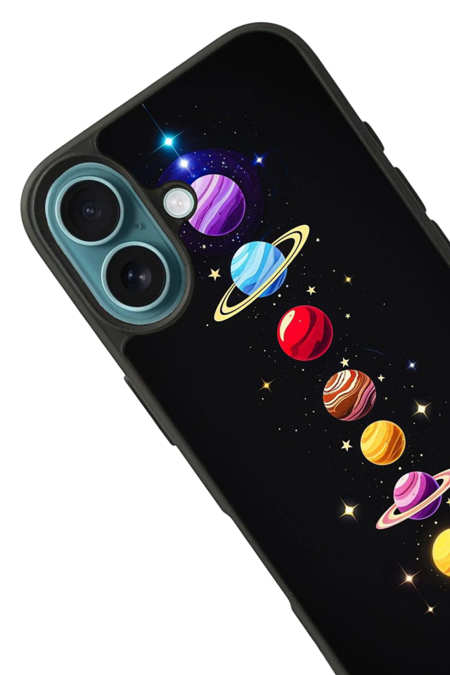 iPhone 16 Uyumlu Uzay Tasarımlı Glossy Premium Kılıf