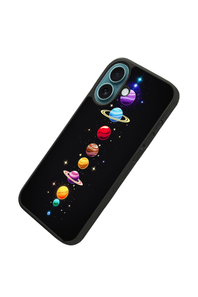 iPhone 16 Uyumlu Uzay Tasarımlı Glossy Premium Kılıf