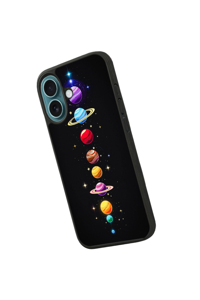 iPhone 16 Uyumlu Uzay Tasarımlı Glossy Premium Kılıf