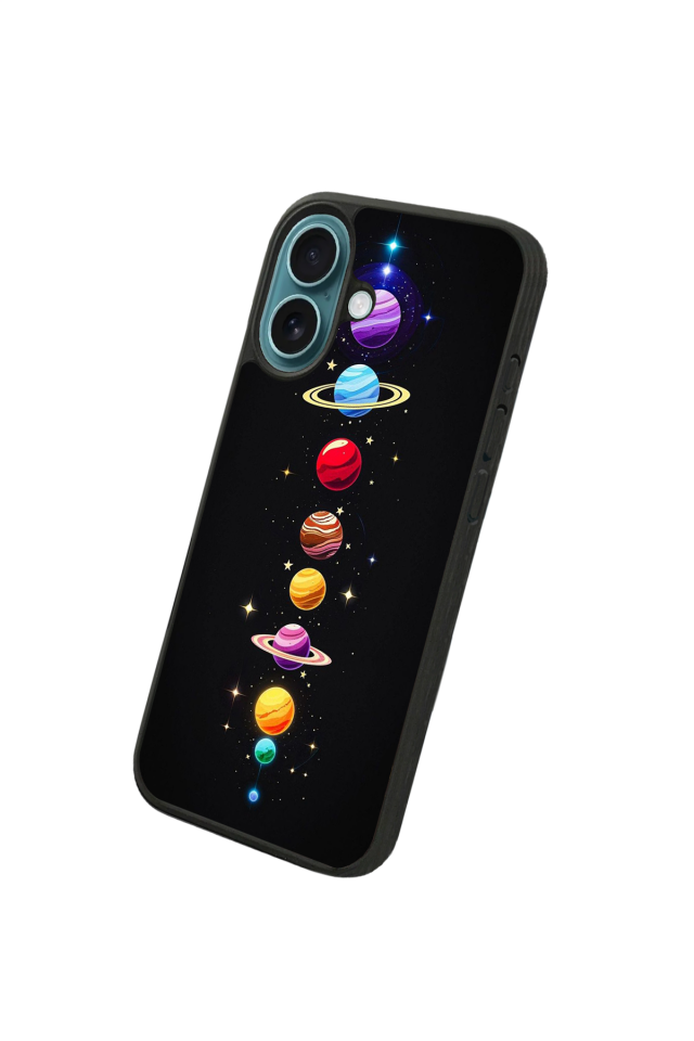 iPhone 16 Uyumlu Uzay Tasarımlı Glossy Premium Kılıf