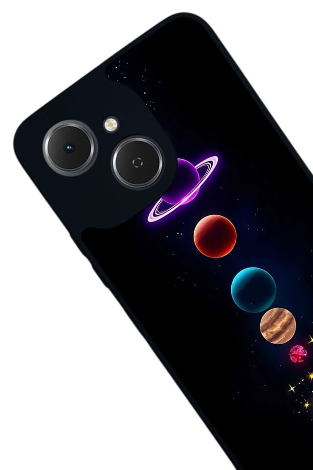 Tecno Spark 40C Uyumlu Uzay Tasarımlı Glossy Premium Kılıf