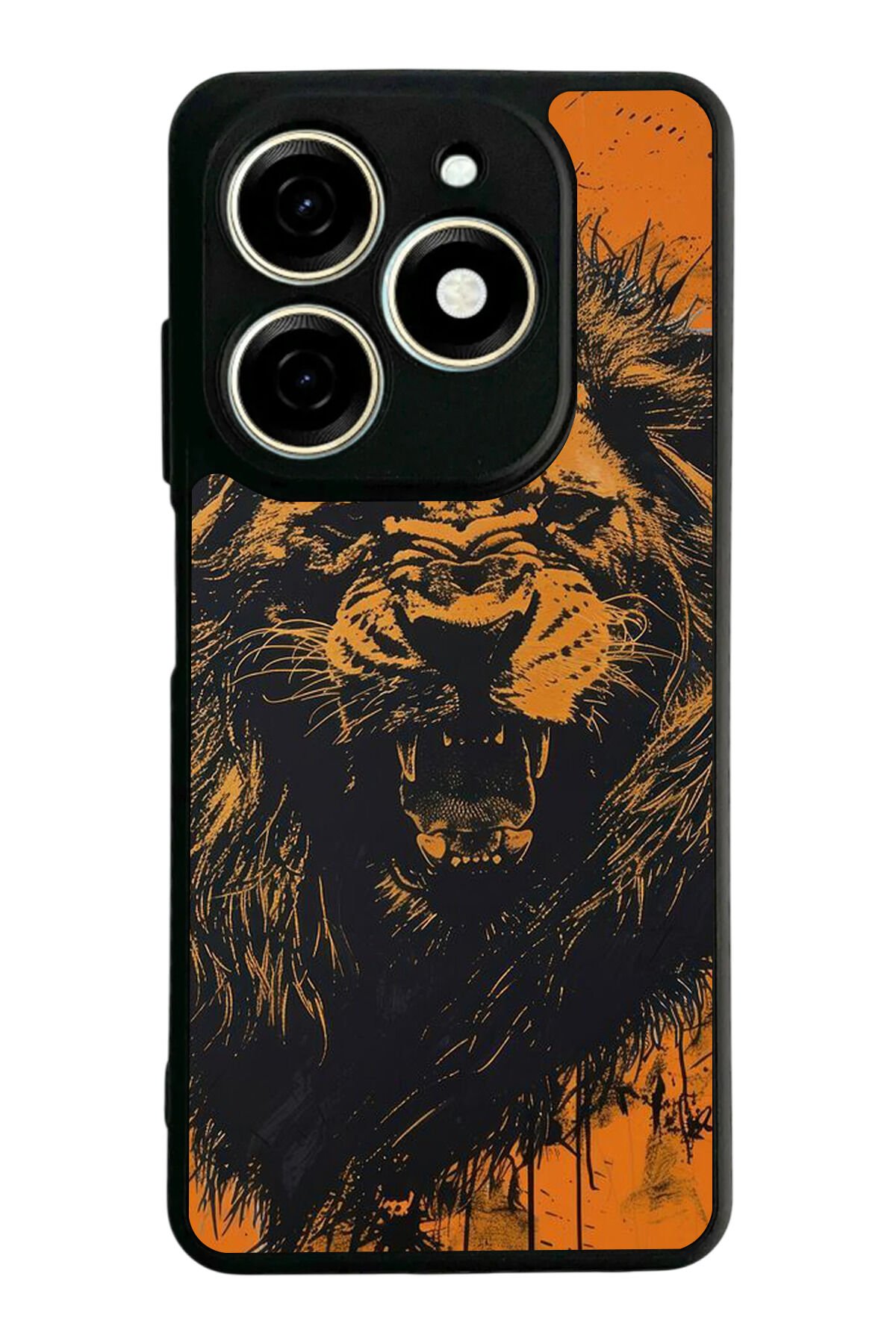 Tecno Spark 20/20C Uyumlu Aslan Tasarımlı Glossy Premium Kılıf