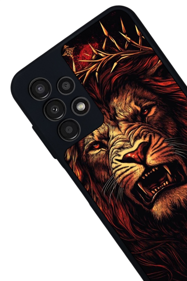 Samsung Galaxy A13 Uyumlu Aslan Tasarımlı Glossy Premium Kılıf