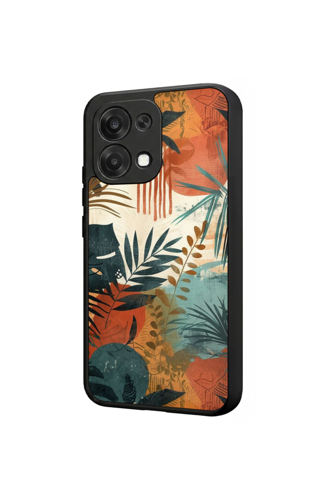 Oppo A6 Pro Uyumlu Botanik Tasarımlı Glossy Premium Kılıf